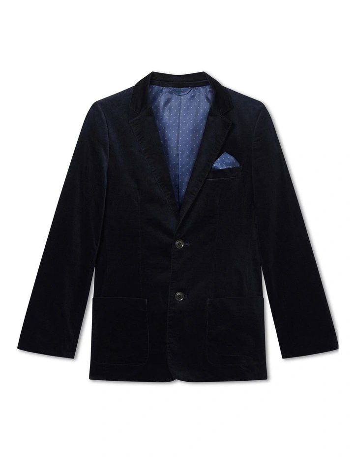 Wale Cord Junior Fit Blazer in Navy