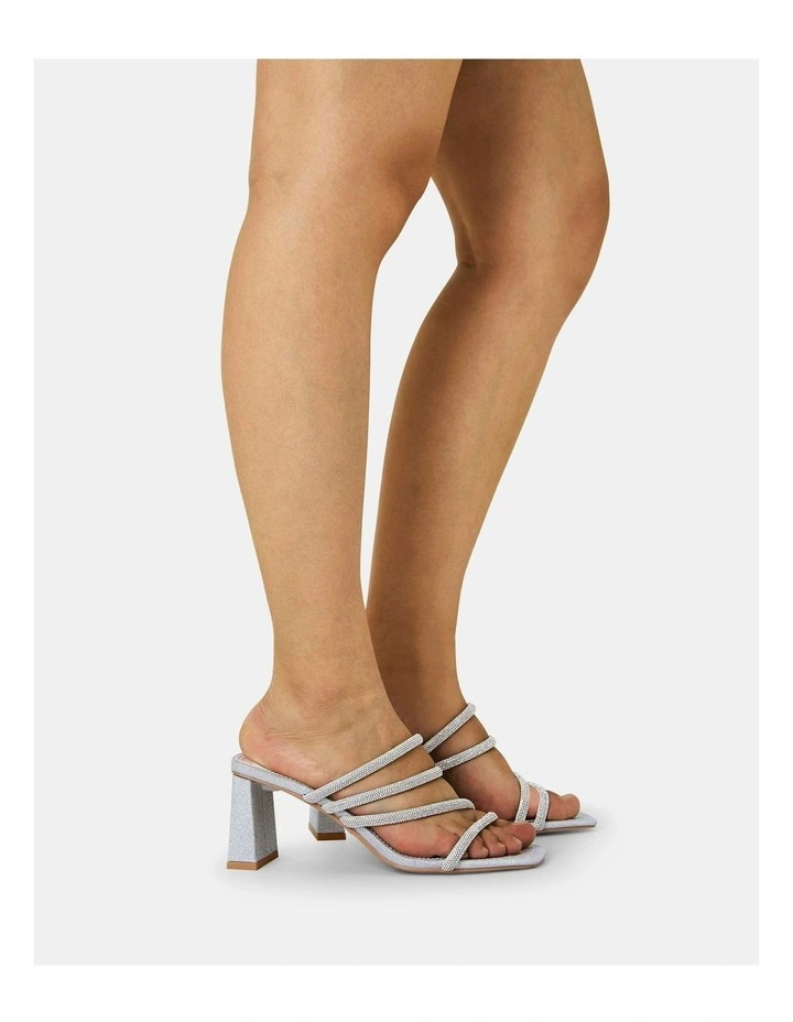 Perugia Block Heels in Silver