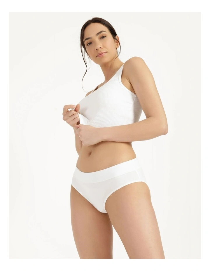 Organic Cotton Bikini Brief in White
