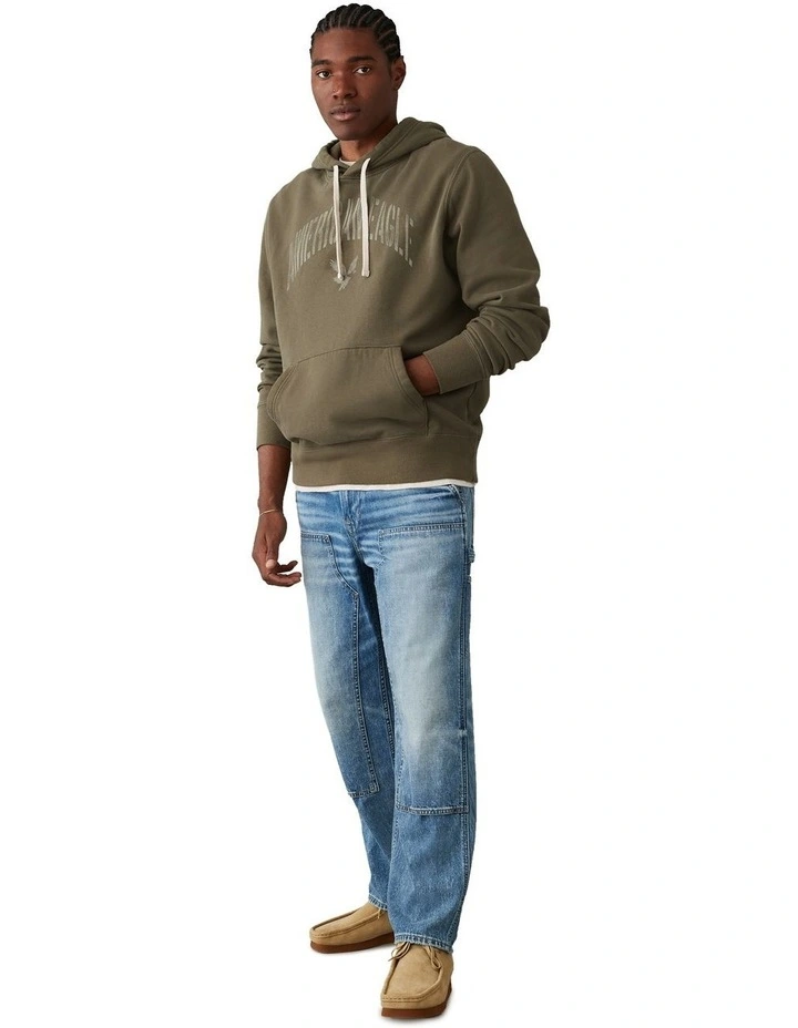 Super Soft Graphic Hoodie in Olive