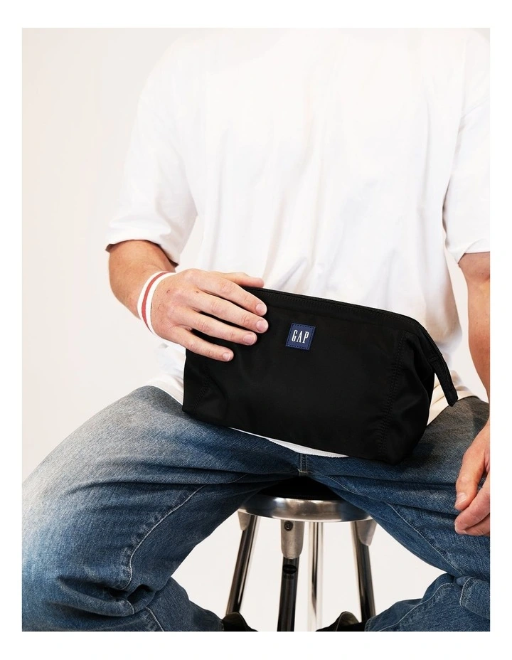 Nylon Travel Toiletry Bag in Black