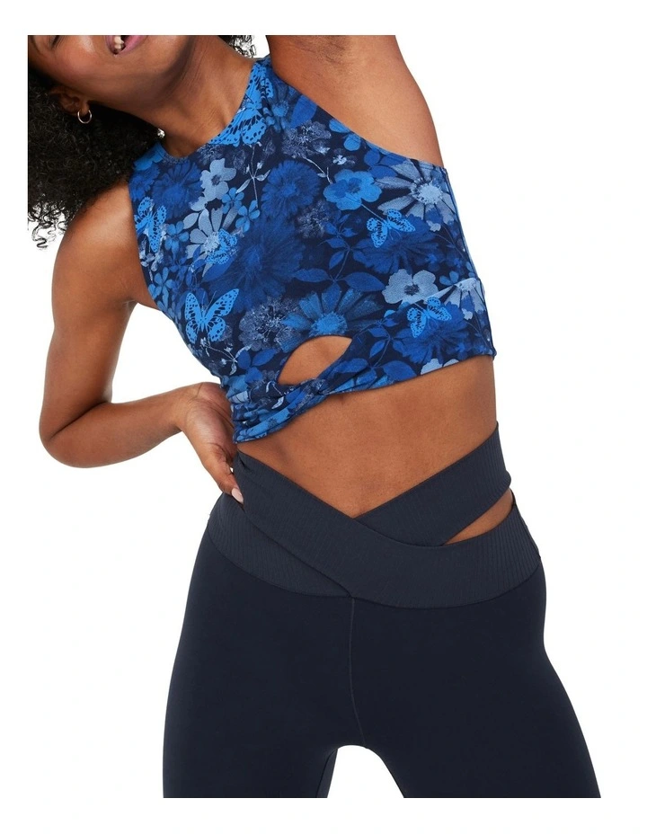 Real Me Xtra Twist Crop Tank Top in Blue Lion