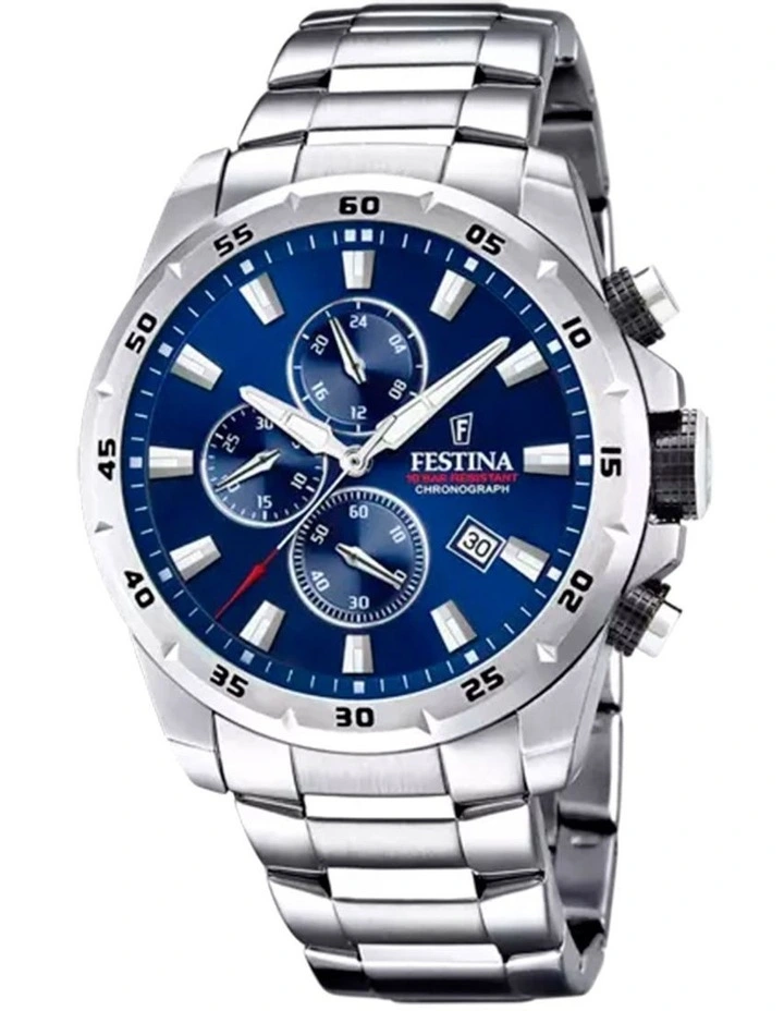 Chrono Stainless Steel Watch 45mm in Silver