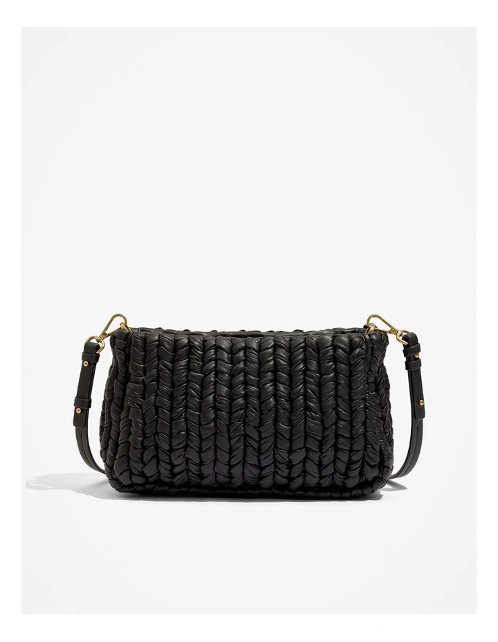Plaited Shoulder Bag in Black
