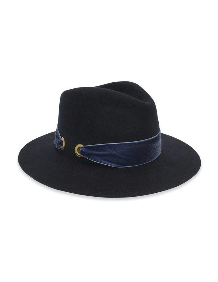 Emery Wool Fedora in Navy