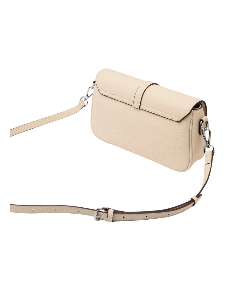 Julia Leather Crossbody Buckle Bag in Cream