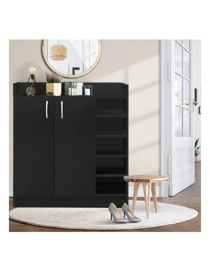 Wooden Shelf Shoes Storage Rack 21 Pairs Organiserin Black