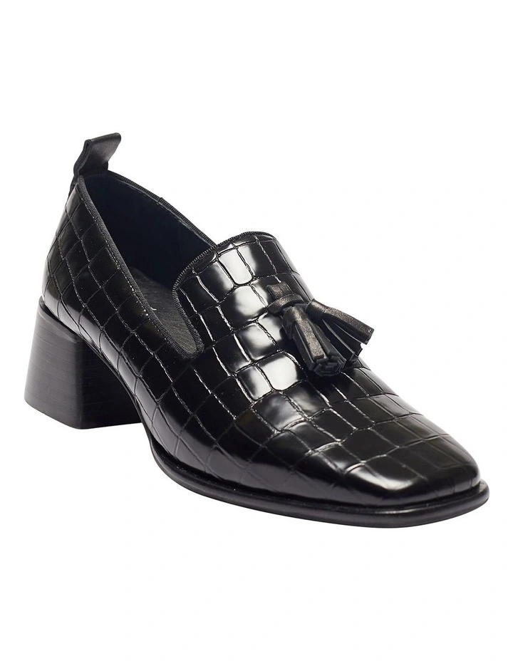 Famous Black Croc Heeled Shoes