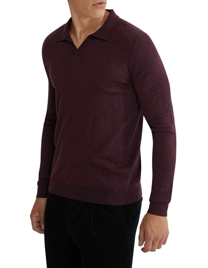 Blair V-Neck Polo Sweater in Purple