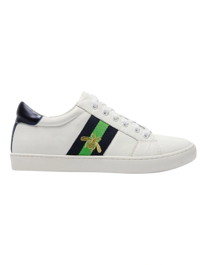 Belem Leather Sneakers in White/Green