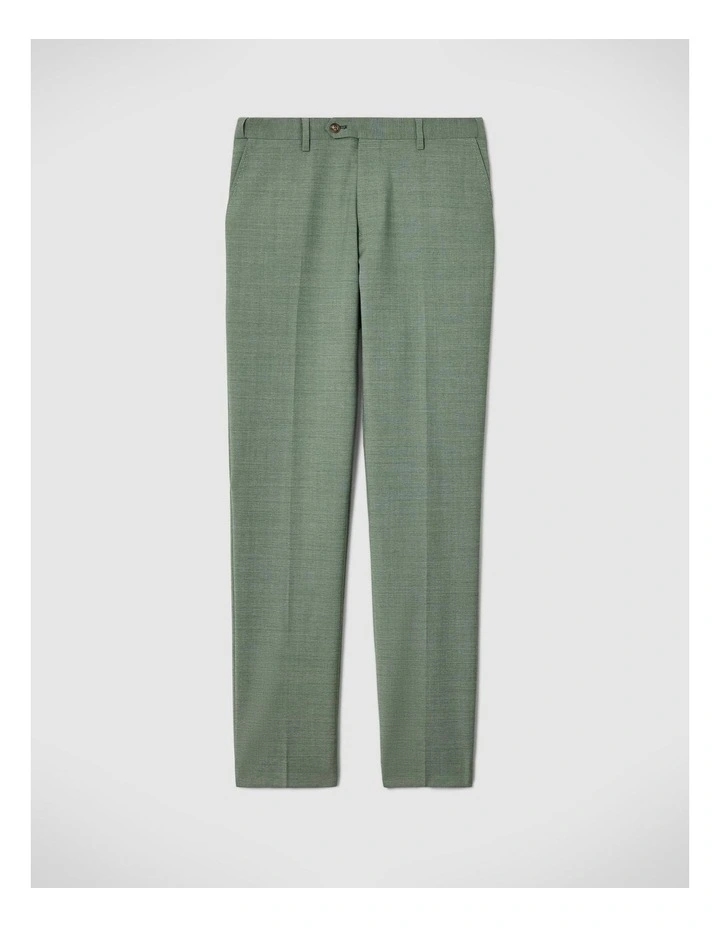 Slim Stretch Wool Blend Tailored Pant in Light Forest