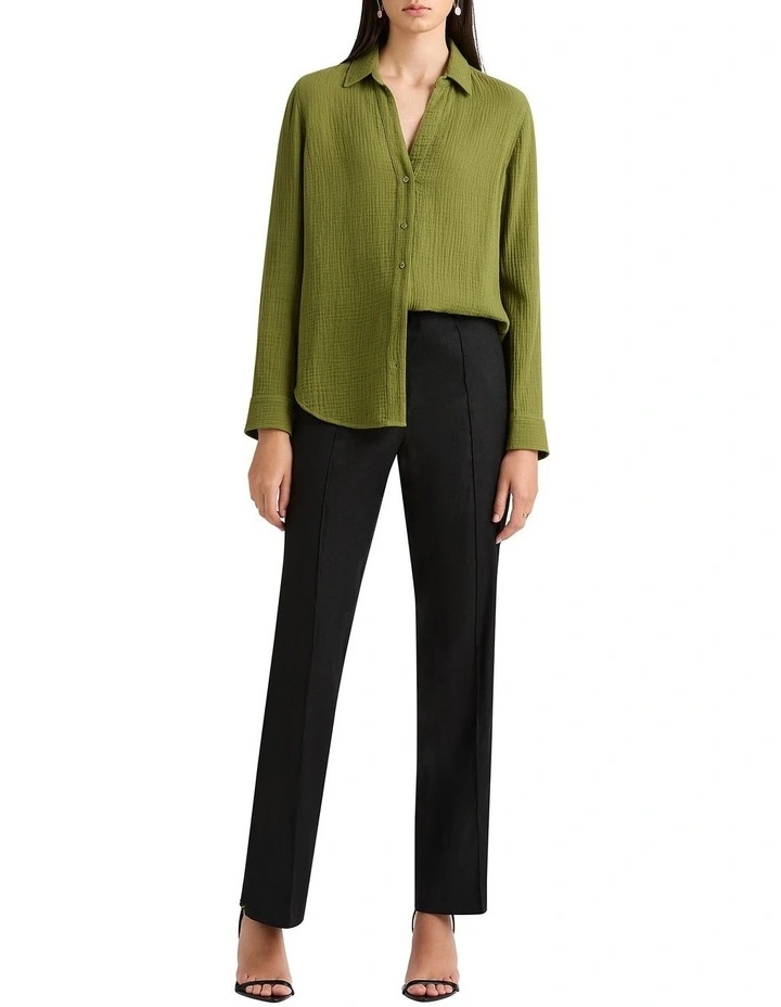 Callie Cotton Crinkle Shirt in Cactus