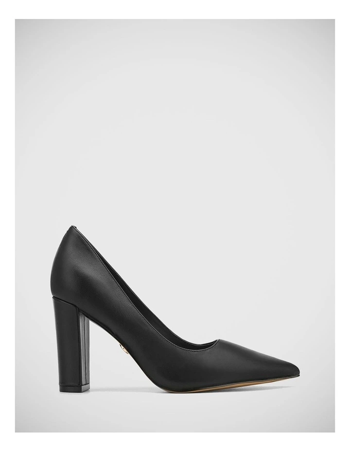 Serena Leather Pump in Black