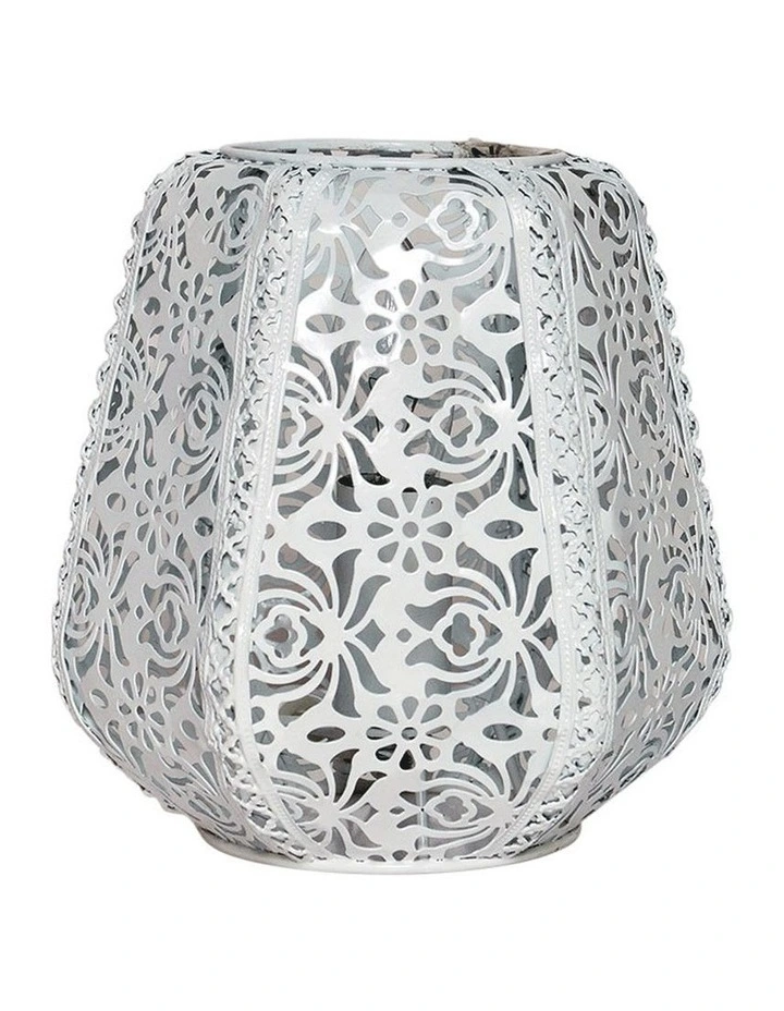 Lace Floral Metal Table Lamp White