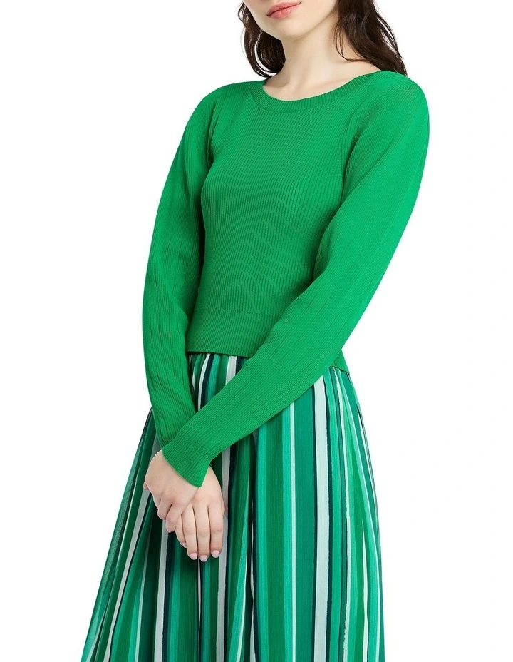 Dolores Crop Knit in Sassafras Green