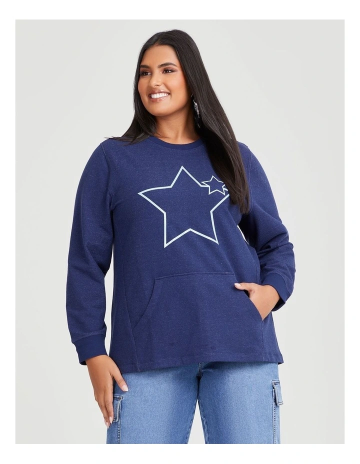 Cotton Indigo Sweatshirt in Indigo