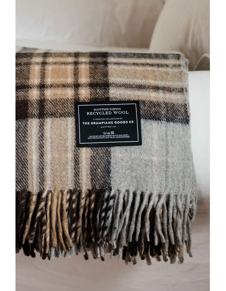 Heritage Collection Recycled Wool Scottish Tartan Blanket in Winter