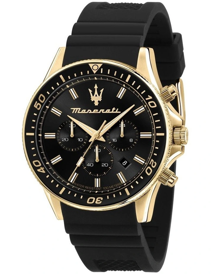 Sfida Stainless Steel Chronograph Watch 44mm in Black