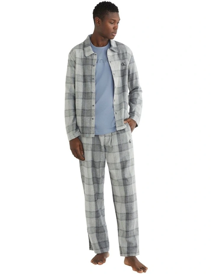 Pure Flannel Sleep Pant in Gradient Check Grey
