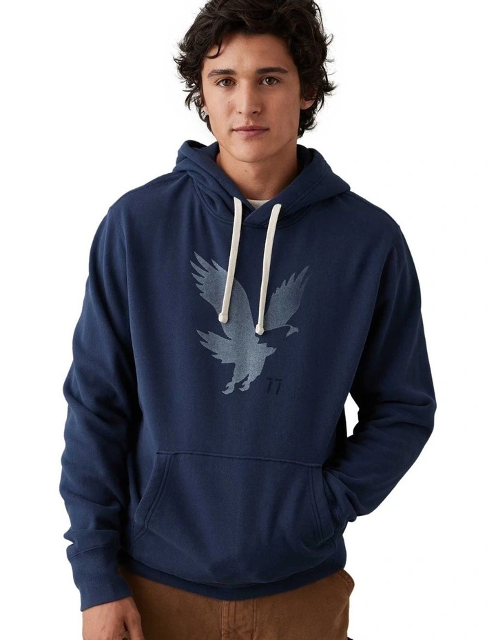 Super Soft Graphic Hoodie in Navy