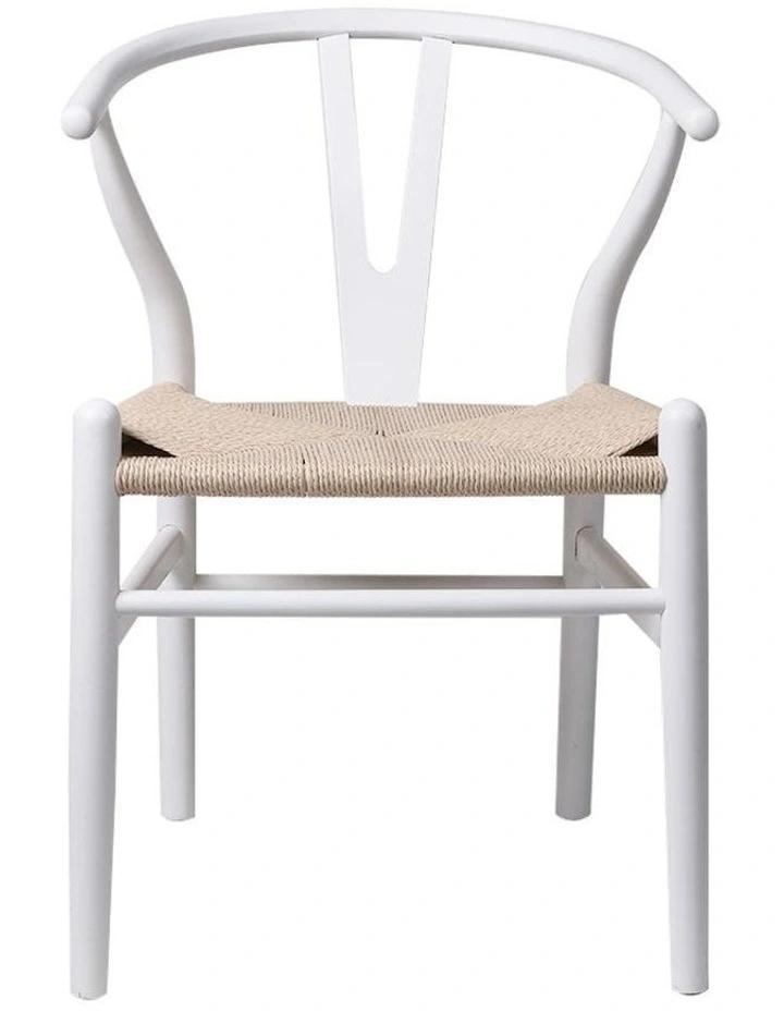 2x Wooden Dining Chairs in White