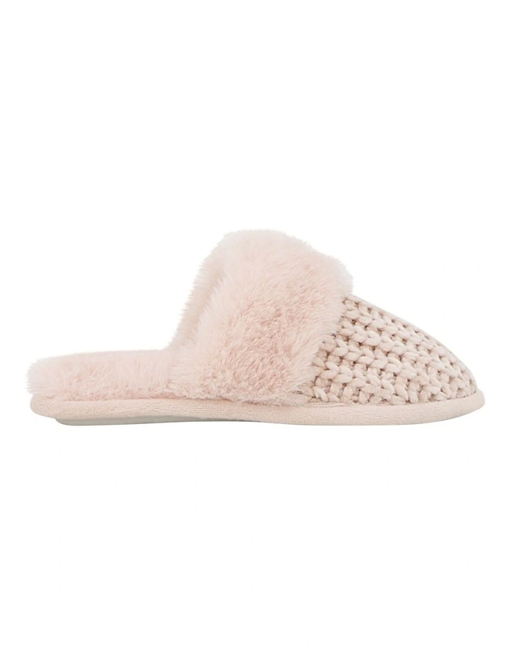 Davina Knit Scuff Slipper in Blush