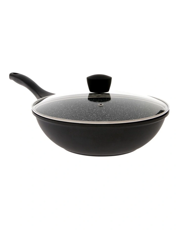 Classic Non-Stick Wok with Lid 28cm in Black