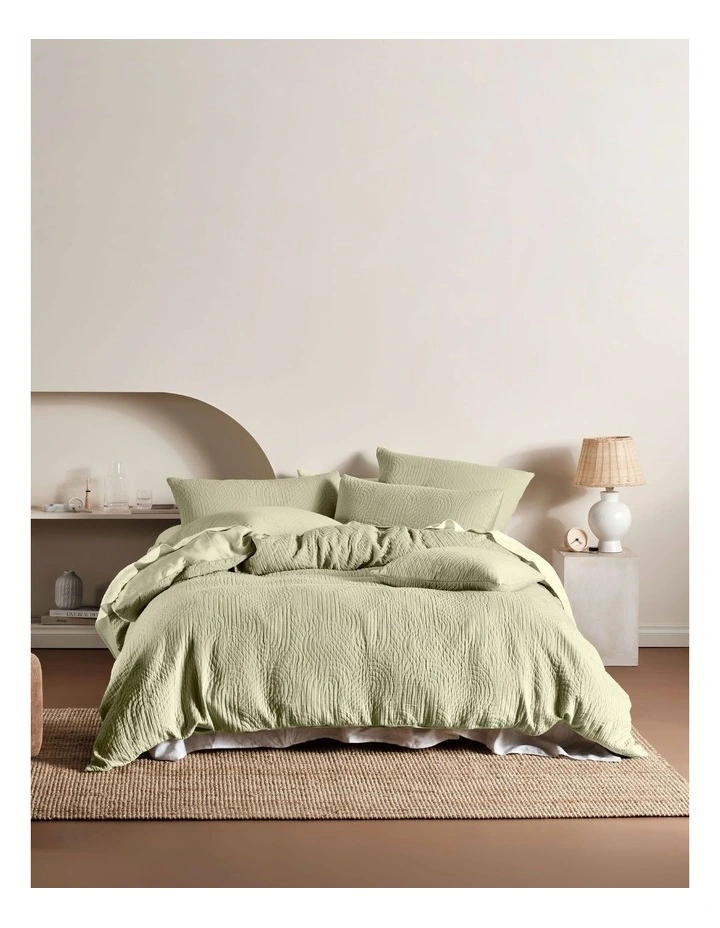 Lila Quilt Cover Set Wasabi