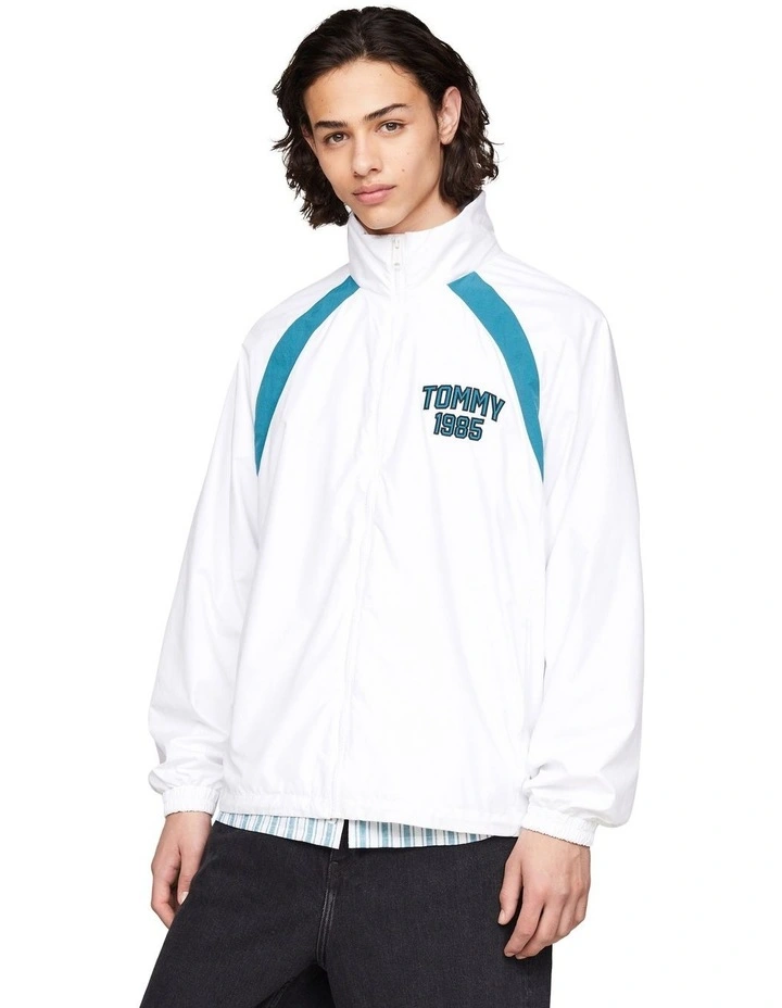 Varsity Colour-Blocked Track Jacket in White