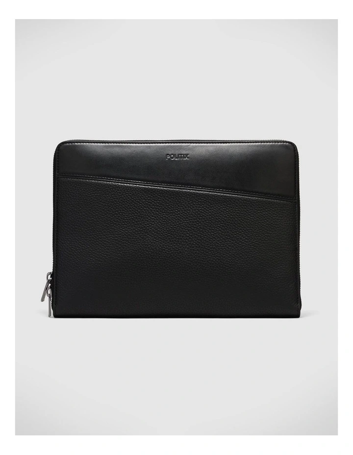 Leather Laptop Pouch in Black