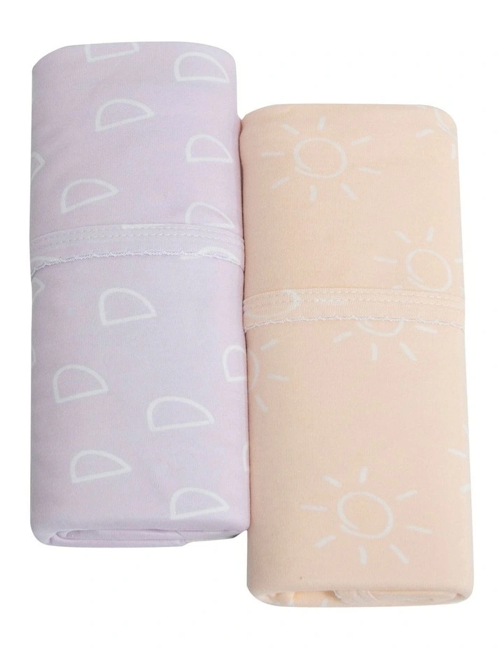 Nordic 2 Pack Jersey Wraps in Peach/Lilac