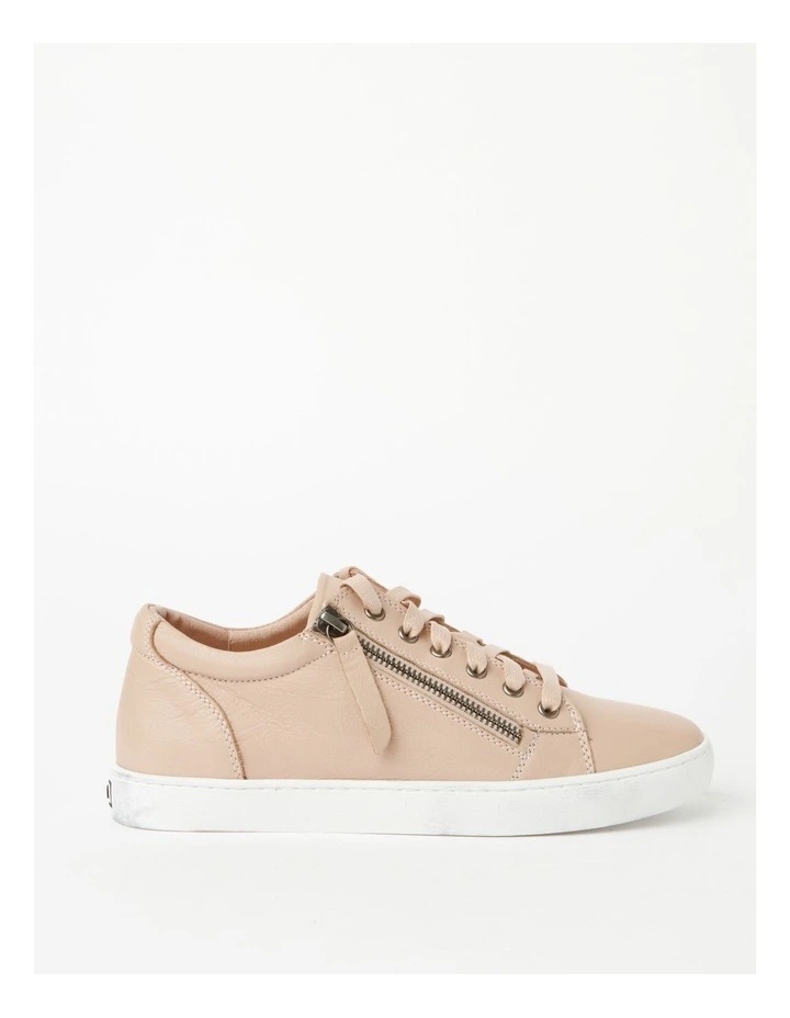 Zia Leather Zip Up Sneaker in Pink