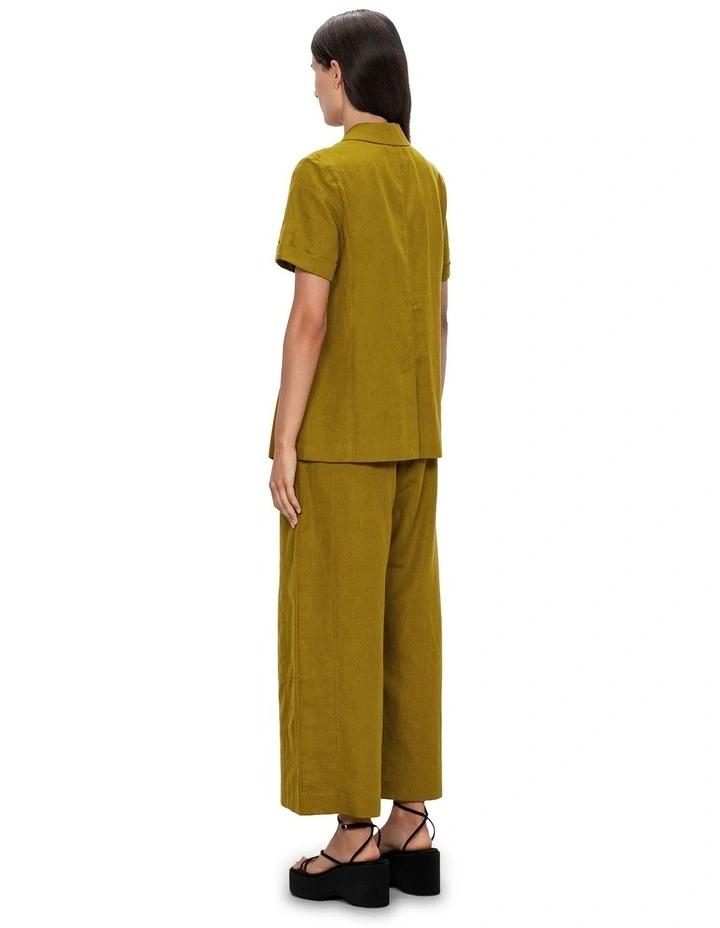 Linen Cotton Shirt in Chartreuse