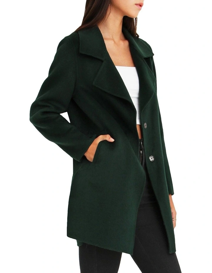 Ex-Boyfriend Dark Green Wool Blend Oversized Jacket