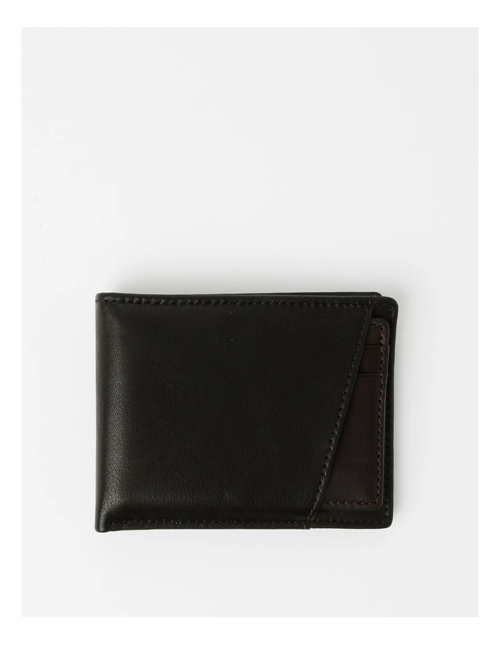 2-in-1 Wallet & Credit Card Holder in Black/Brown