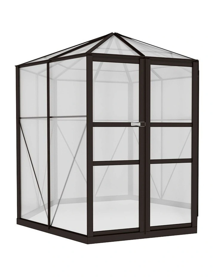 Aluminium Greenhouse 2.4x2.1x2.32m in Black