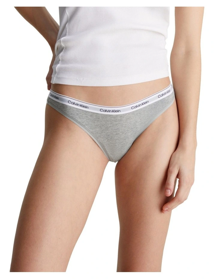 Modern Logo Thong in Grey