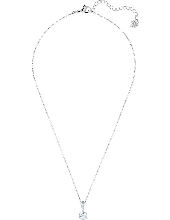 Solitaire Pendant Round Cut Rhodium Plated in White