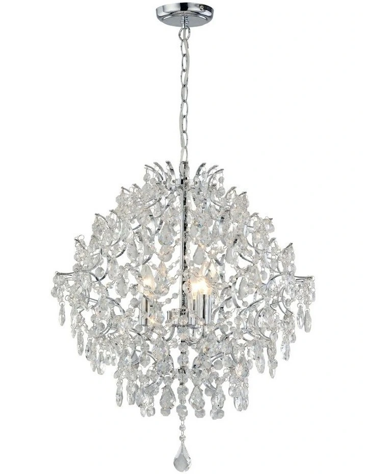 Baroque Chandelier Light Large Chrome