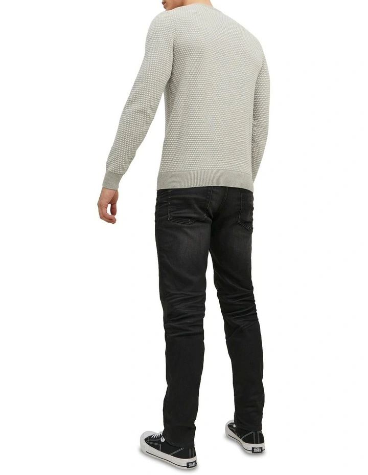 Atlas Knit Pullover in Light Grey Melange