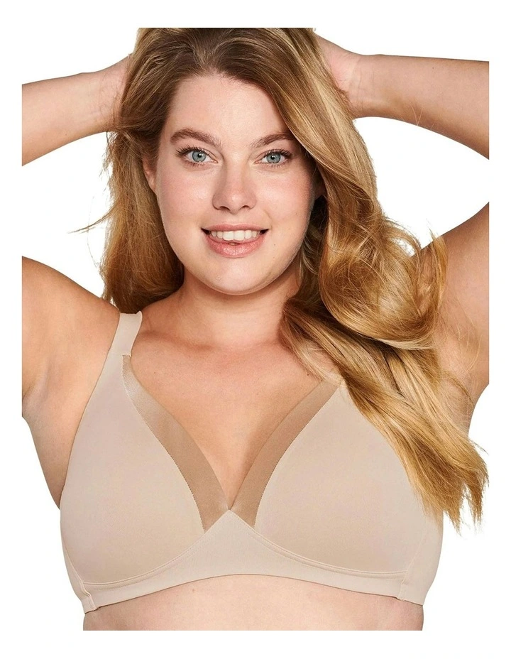 The Wednesday Wireless T-Shirt Bra with Padded Straps in Clay