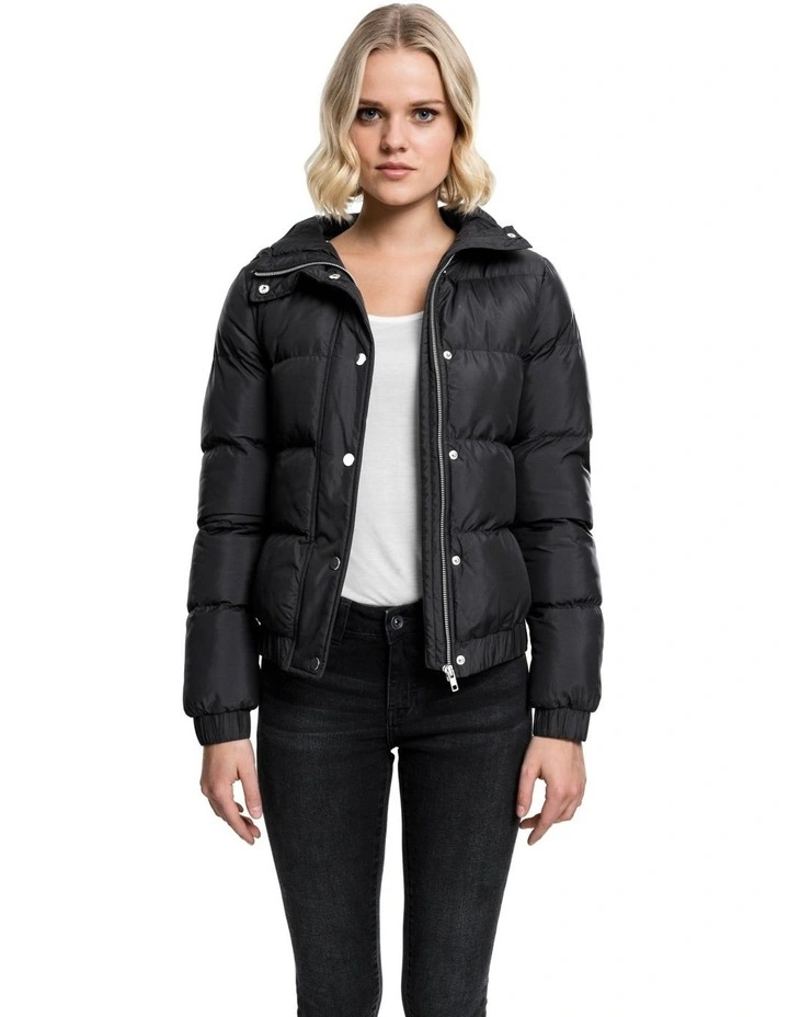 Hooded Puffer Active Jacket In Black