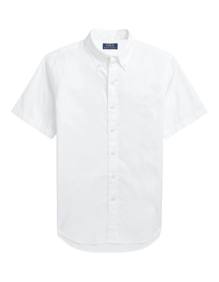 Classic Fit Garment Dyed Twill Shirt in White