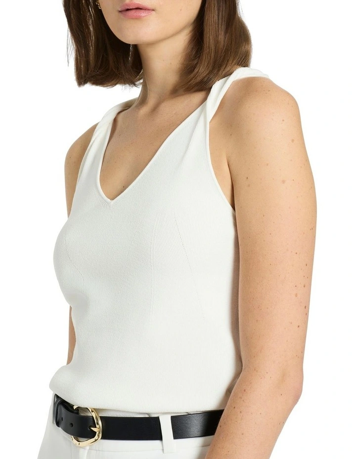 Halle Knit Tank in Ivory
