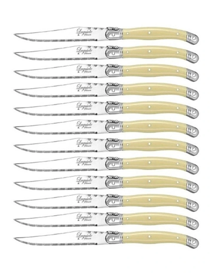 Stainless Steel Steak Knife Set 12 Pack 23.5cm in Ivory