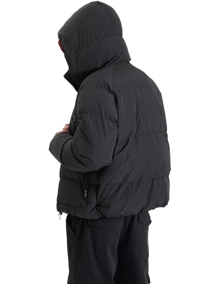 Chrysler Raglan Puffer Jacket in Black