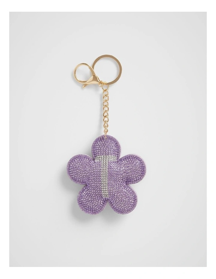 Daisy Initial "T" Keyring in Purple