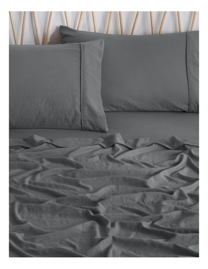 Superfine Washed Microfibre Sheet Set in Charcoal