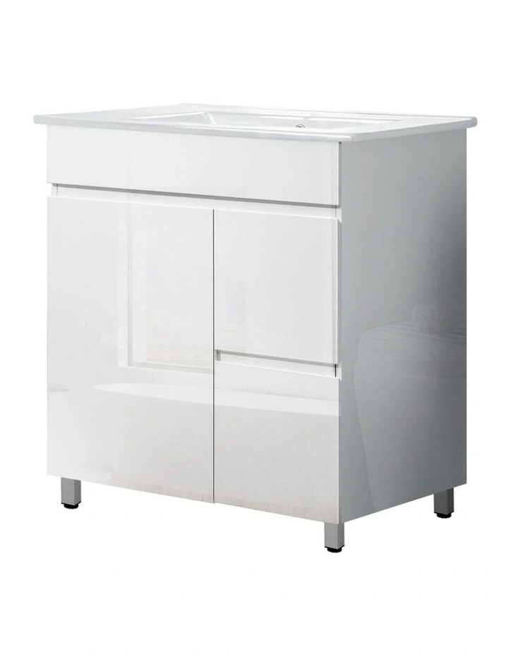750mm Bathroom Vanity Cabinet Unit Wash Basin Sink Storage Freestanding White