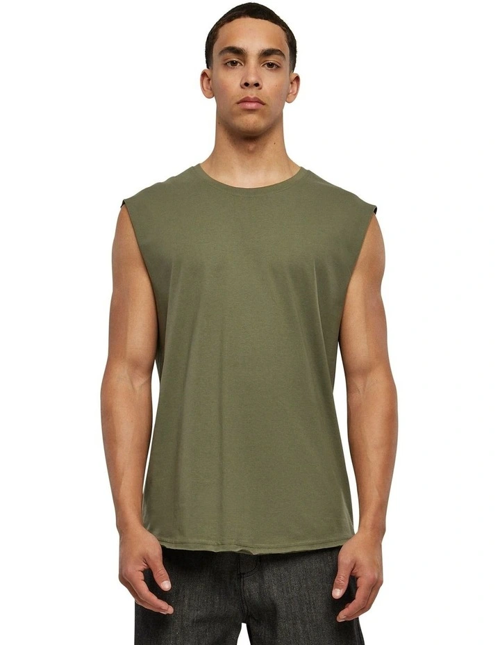 Open Edge Sleeveless Tee in Olive